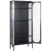 Beliani Vitrina „FOXTON“ su stikline spintele, 80 cm, metalinė, juoda