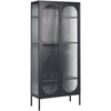 Beliani Vitrina „FOXTON“ su stikline spintele, 80 cm, metalinė, juoda