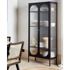 Beliani Vitrina „FOXTON“ su stikline spintele, 80 cm, metalinė, juoda