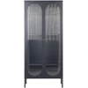 Beliani Vitrina „FOXTON“ su stikline spintele, 80 cm, metalinė, juoda