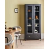 Beliani Vitrina su stikline dalimi NORNALUP 80 cm, juoda
