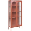 Beliani Vitrina su stikline spintele FOXTON Metal 80 cm, auksinė ruda