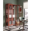 Beliani Vitrina su stikline spintele FOXTON Metal 80 cm, auksinė ruda