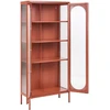 Beliani Vitrina su stikline spintele FOXTON Metal 80 cm, auksinė ruda