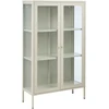 Beliani Vitrina su stikline spintele NASH Metal 90 cm šviesiai smėlio spalvos