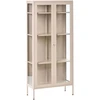 Beliani Vitrina su stiklinėmis durelėmis HARTY Metal 80 cm smėlio spalvos