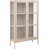 Beliani Vitrina su stiklinėmis durelėmis NASH Metal 90 cm smėlio spalvos