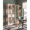 Beliani Vitrina su stiklinėmis durelėmis FOXTON Metal 80 cm smėlio spalvos