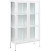 Beliani Vitrina su stiklinėmis durelėmis NASH Metal 90 cm balta