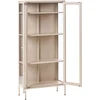 Beliani Vitrina su stiklinėmis durelėmis HARTY Metal 80 cm smėlio spalvos