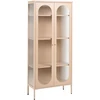 Beliani Vitrina su stiklinėmis durelėmis FOXTON Metal 80 cm smėlio spalvos