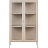 Beliani Vitrina su stiklinėmis durelėmis NASH Metal 90 cm smėlio spalvos