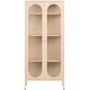 Beliani Vitrina su stiklinėmis durelėmis FOXTON Metal 80 cm smėlio spalvos