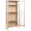 Beliani Vitrina su stiklinėmis durelėmis FOXTON Metal 80 cm smėlio spalvos