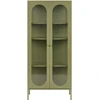 Beliani Vitrina su stiklinėmis durelėmis FOXTON Metal 80 cm žalia