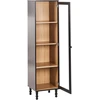 Beliani Vitrina su stiklinėmis durelėmis TINGLEDALE 40 cm juoda