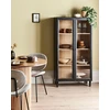 Beliani Vitrina su stiklinėmis durelėmis TINGLEDALE 80 cm juoda