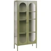 Beliani Vitrina su stiklinėmis durelėmis FOXTON Metal 80 cm žalia