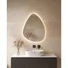 Beliani Vonios kambario veidrodis LED LUGNY 70 cm 90 cm sidabrinis