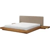 Beliani ZEN LED Boucle lova 180 x 200 cm Natūralus uosis