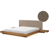 Beliani ZEN LED Boucle lova 180 x 200 cm Natūralus uosis