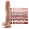 Dreamtoys Blush DR. SKIN MR. SAVAGE 11,5 colių dildo su kamuoliukais, smėlio spalvos