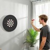 Dartboardo rinkinys su apsauginiu žiedu, 6 smigimo strėlės su plieniniais antgaliais, Sisal, Plastikas, Juoda