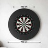 Dartboardo rinkinys su apsauginiu žiedu, 6 smigimo strėlės su plieniniais antgaliais, Sisal, Plastikas, Juoda