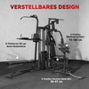 Daugiafunkcinė treniruočių stotis, namų fitneso įrenginys daugiau nei 10 pratimų, su svoriais, reguliuojamas suolas, juoda