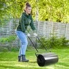 Durhand "Outsunny" vejos volas su U formos rankena, sodo volas, 32 cm skersmens, 38 l vandens/62 kg smėlio, metalinis, juodas, 57x32,5x107 cm