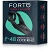 Dvigubas vibrantis C formos žiedas tarpvietei, juodas FORTO F-48