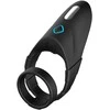 Dvigubas vibrantis C formos žiedas tarpvietei, juodas FORTO F-48