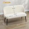 Dvivietė sofa, moderni minkšta sofa su metaliniu ir mediniu rėmu, aksominio audinio apmušalai, smėlio spalvos