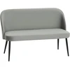 Dvivietė sofa, moderni minkšta sofa su metaliniu ir mediniu rėmu, aksominio audinio apmušalas, pilka
