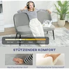 Dvivietė sofa, moderni minkšta sofa su metaliniu ir mediniu rėmu, aksominio audinio apmušalas, pilka