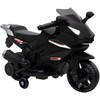 Elektrinis motociklas vaikams, garso signalas, priekiniai žibintai, muzikos funkcija, 2,5 km/h, juodas