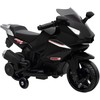 Elektrinis motociklas vaikams, garso signalas, priekiniai žibintai, muzikos funkcija, 2,5 km/h, juodas