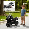 Elektrinis motociklas vaikams, garso signalas, priekiniai žibintai, muzikos funkcija, 2,5 km/val., juodas