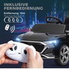 Elektrinis vaikiškas automobilis, 12V Audi Q8, 3-5 km/h, su nuotolinio valdymo pultu, priekiniais žibintais, muzika, juodas
