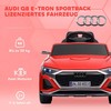Elektrinis vaikiškas automobilis, 12V Audi Q8, 3-5 km/h, su nuotolinio valdymo pultu, priekiniais žibintais, muzika, raudonas