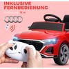 Elektrinis vaikiškas automobilis, 12V Audi Q8, 3-5 km/h, su nuotolinio valdymo pultu, priekiniais žibintais, muzika, raudonas
