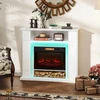 Elektrinis židinys su 3D LED liepsnomis, 1800 W, baltas, 105 × 27 × 97 cm