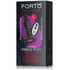 Dreamtoys FORTO vibruojantis briaunotas vibratorius su nuotolinio valdymo pulteliu, didelis, juodas