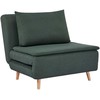 Fotelis 3-in-1 miegamoji sofa su miegojimo funkcija, poilsio krėslas, reguliuojama atlošas, buko medienos kojos, pagalvėlė, tamsiai žalia