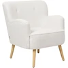 Sofa Beliani Fotel TUMBA su kojų atrama Boucle baltas