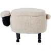 Beliani Gyvūno formos pufas su daiktadėže SHEEP šviesiai smėlio spalvos avytė