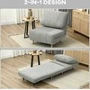 Fotelis HOMCOM "2 in 1" sofa-lova Reguliuojamas sulankstomas čiužinys Miegamojo, svetainės ir miegamojo lova 82 x 89 x 83 cm Pilka spalva