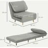Fotelis HOMCOM "2 in 1" sofa-lova Reguliuojamas sulankstomas čiužinys Miegamojo, svetainės ir miegamojo lova 82 x 89 x 83 cm Pilka spalva