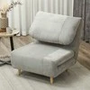 Fotelis HOMCOM "2 in 1" sofa-lova Reguliuojamas sulankstomas čiužinys Miegamojo, svetainės ir miegamojo lova 82 x 89 x 83 cm Pilka spalva
