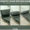Fotelis HOMCOM "2 in 1" sofa lova Reguliuojamas sulankstomas čiužinys Miegamojo, svetainės, velveto išvaizdos svečių lova Žalia 82 x 89 x 83 cm